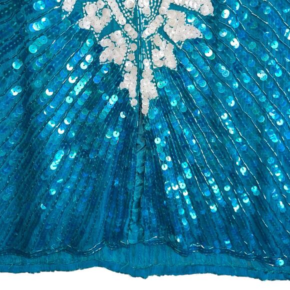 Lillie Rubin VTG Beaded Silk Sheath Dress Vintage Sequins - Picture 5 of 12